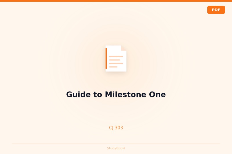 Guide to Milestone One