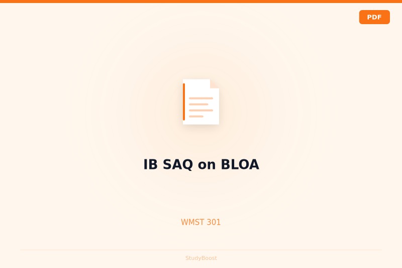 IB SAQ on BLOA