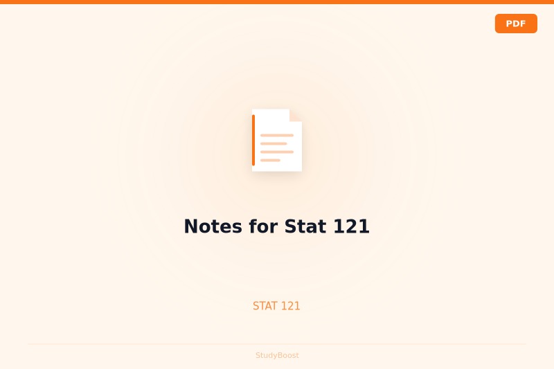 Notes for Stat 121