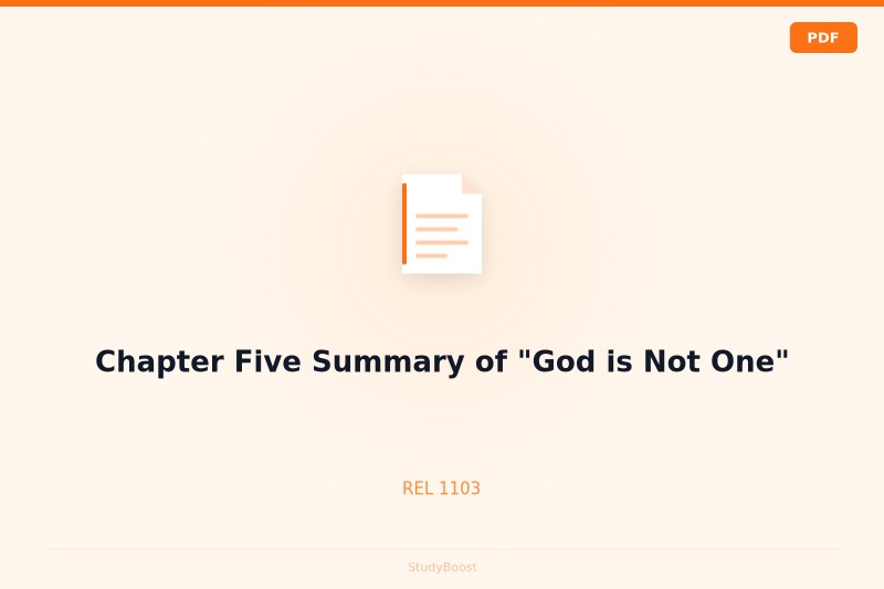 Chapter Five Summary of "God is Not One"