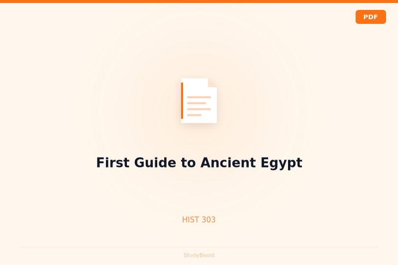 First Guide to Ancient Egypt