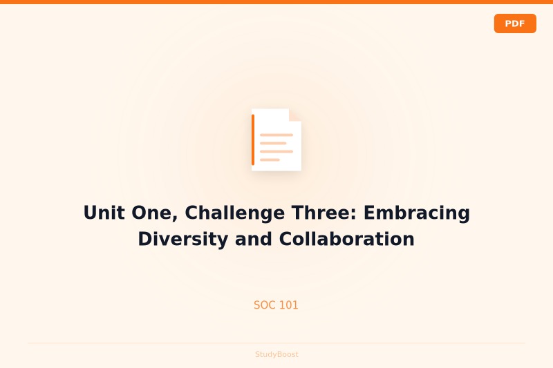 Unit One, Challenge Three: Embracing Diversity and Collaboration