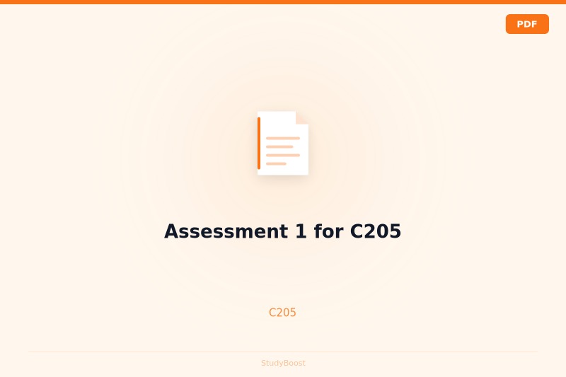 Assessment 1 for C205