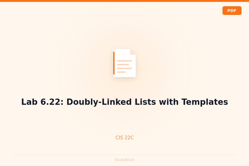 Lab 6.22: Doubly-Linked Lists with Templates