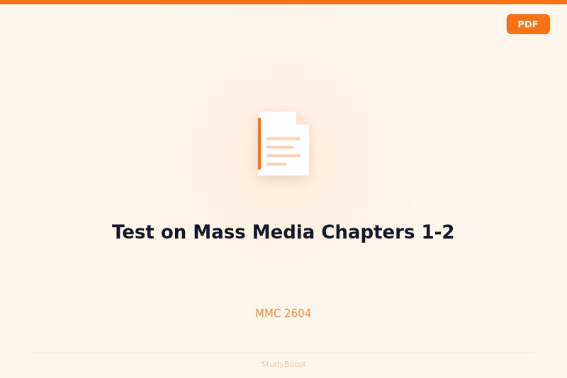 Test on Mass Media Chapters 1-2