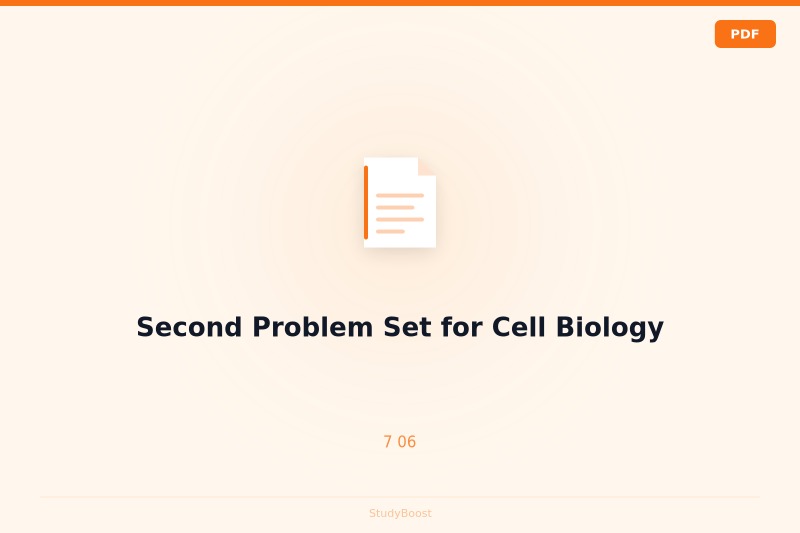 Second Problem Set for Cell Biology