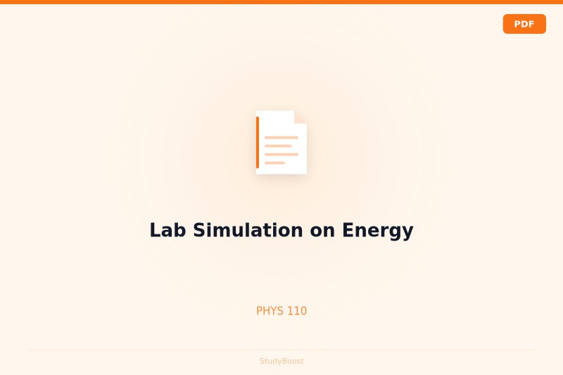 Lab Simulation on Energy