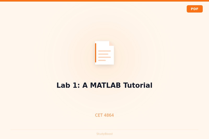 Lab 1: A MATLAB Tutorial