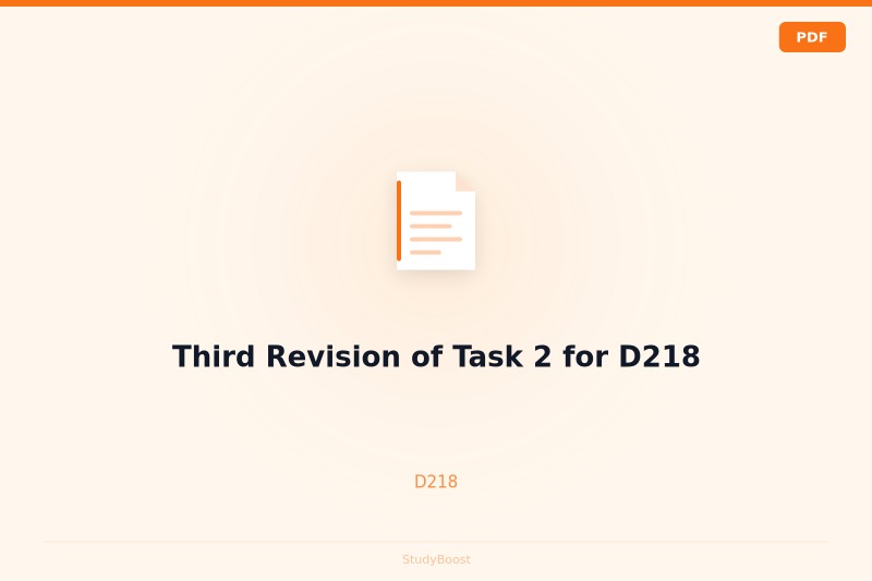 Third Revision of Task 2 for D218