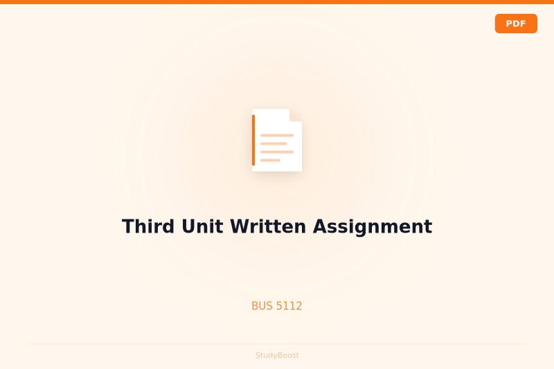 Third Unit Written Assignment