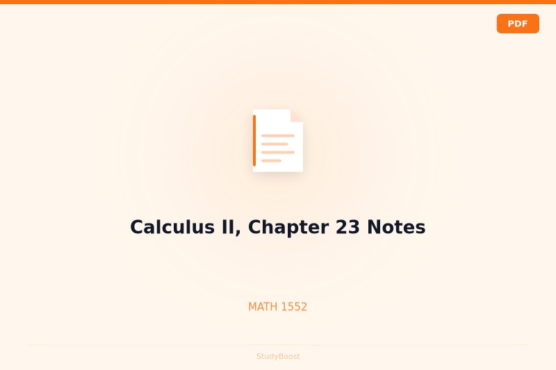 Calculus II, Chapter 23 Notes
