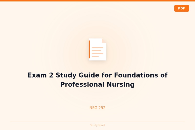 Exam 2 Study Guide for Foundations of Professional Nursing