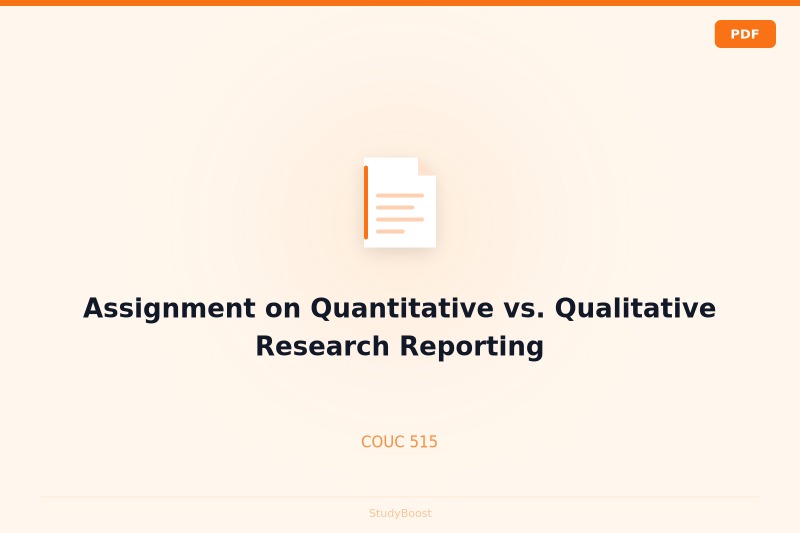 Assignment on Quantitative vs. Qualitative Research Reporting