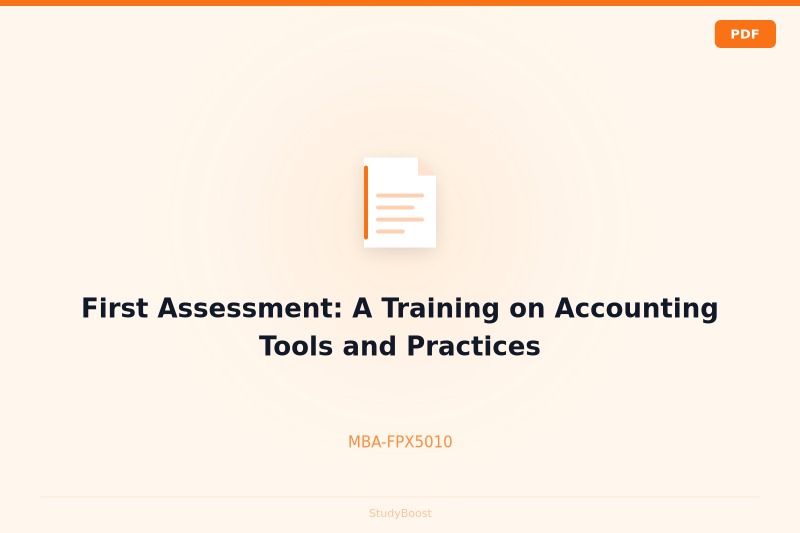 First Assessment: A Training on Accounting Tools and Practices