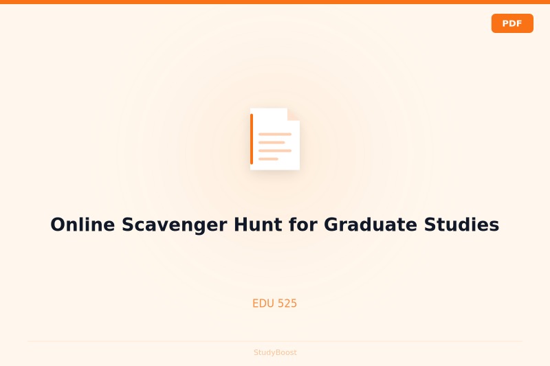 Online Scavenger Hunt for Graduate Studies