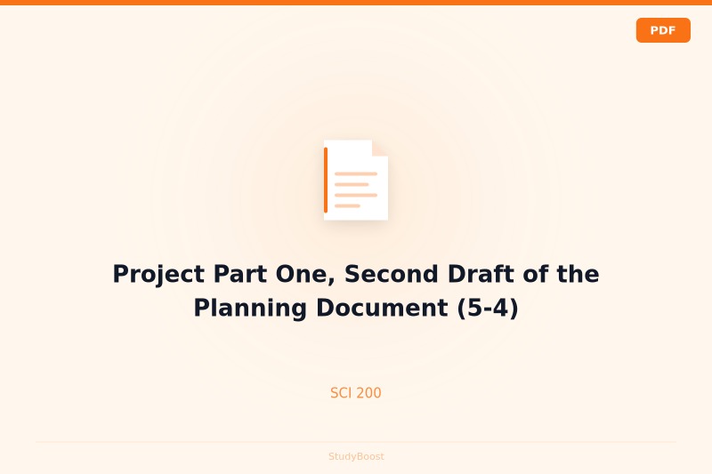 Project Part One, Second Draft of the Planning Document (5-4)