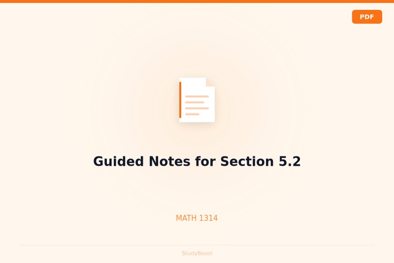 Guided Notes for Section 5.2