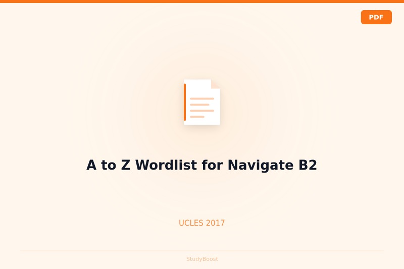 A to Z Wordlist for Navigate B2
