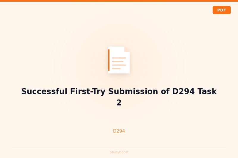 Successful First-Try Submission of D294 Task 2