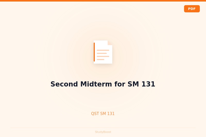 Second Midterm for SM 131