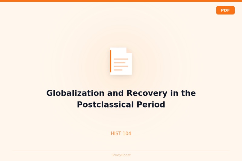 Globalization and Recovery in the Postclassical Period