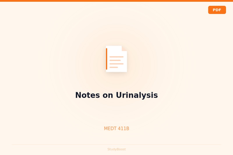 Notes on Urinalysis
