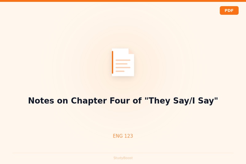 Notes on Chapter Four of "They Say/I Say"
