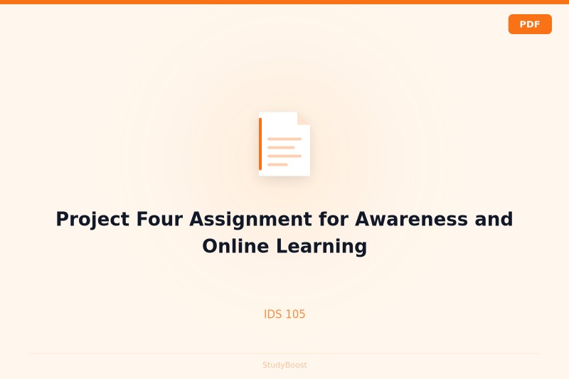 Project Four Assignment for Awareness and Online Learning
