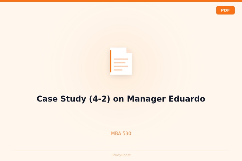 Case Study (4-2) on Manager Eduardo