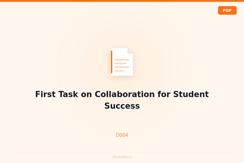 First Task on Collaboration for Student Success