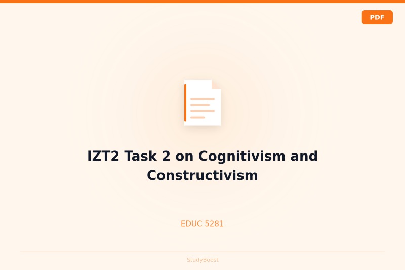 IZT2 Task 2 on Cognitivism and Constructivism