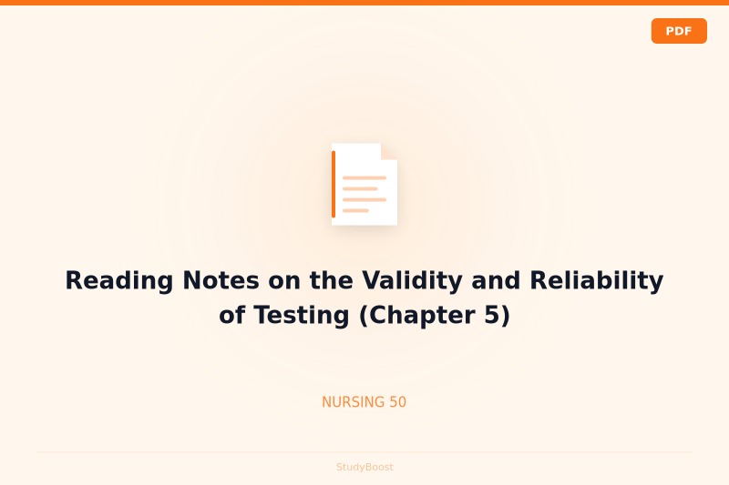 Reading Notes on the Validity and Reliability of Testing (Chapter 5)