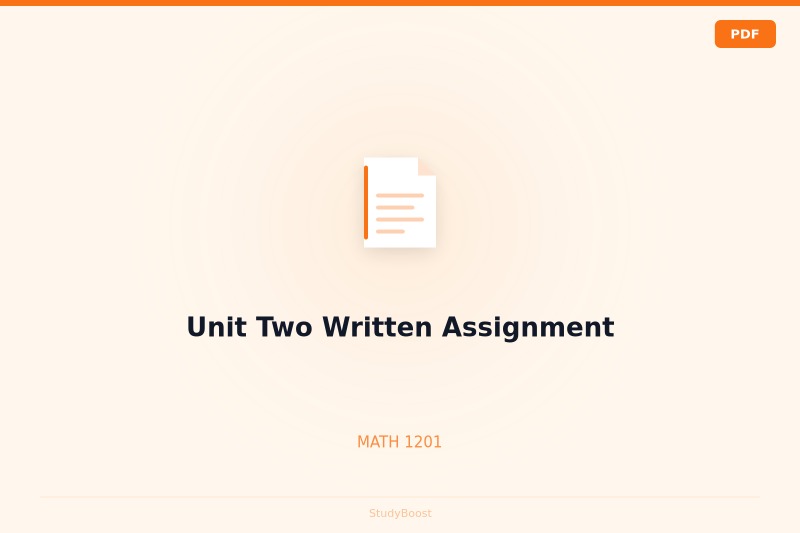 Unit Two Written Assignment