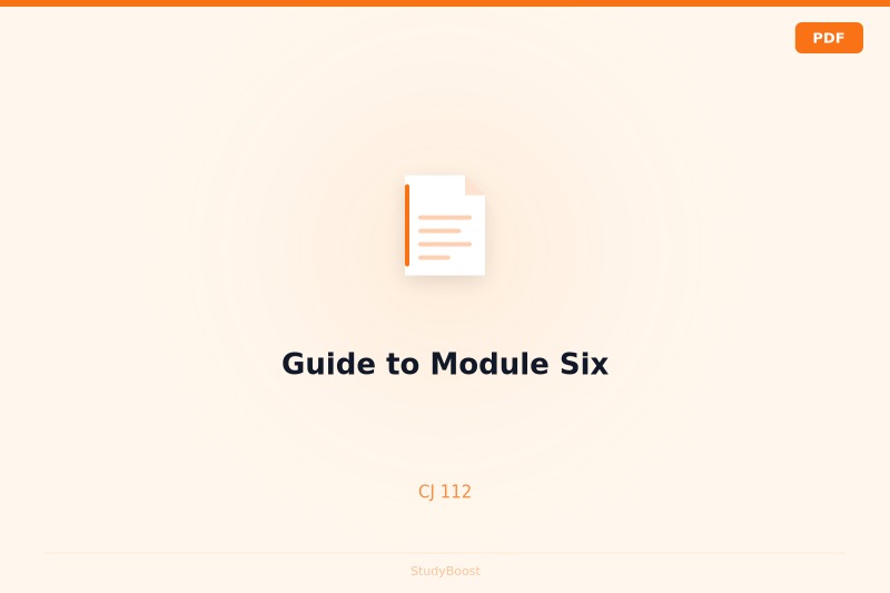 Guide to Module Six