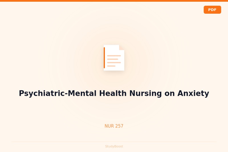 Psychiatric-Mental Health Nursing on Anxiety