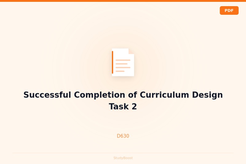 Successful Completion of Curriculum Design Task 2