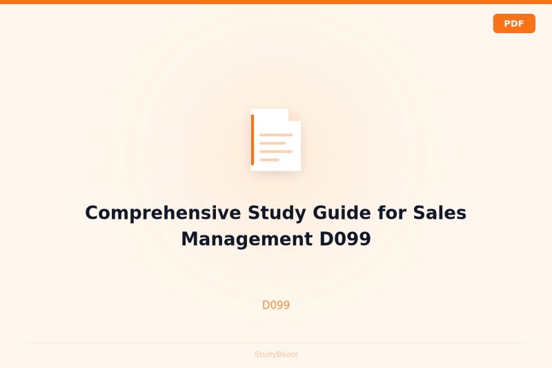 Comprehensive Study Guide for Sales Management D099