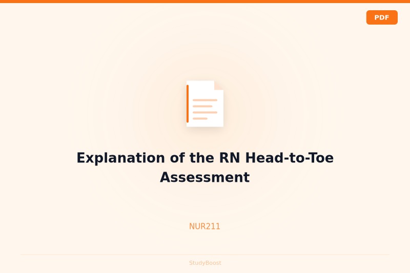 Explanation of the RN Head-to-Toe Assessment
