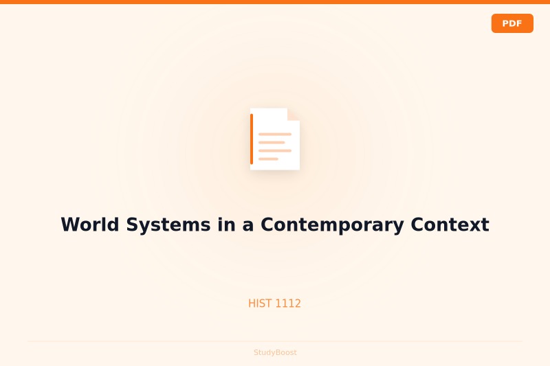 World Systems in a Contemporary Context