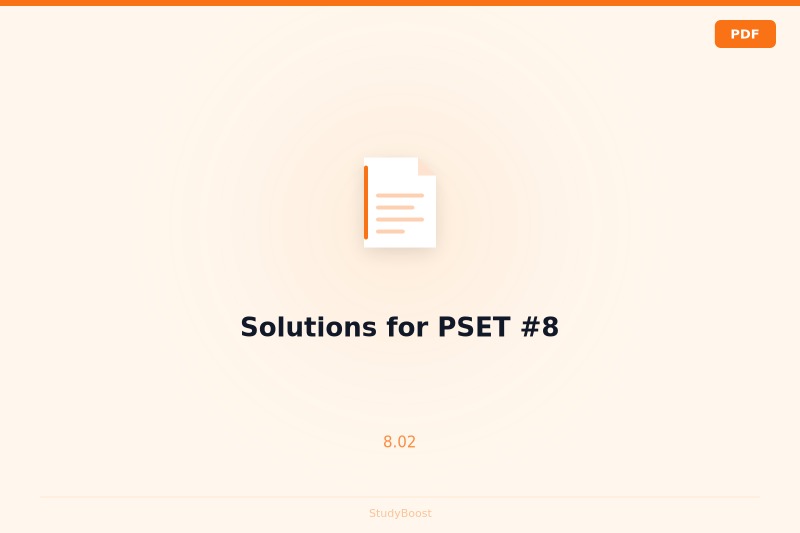 Solutions for PSET #8