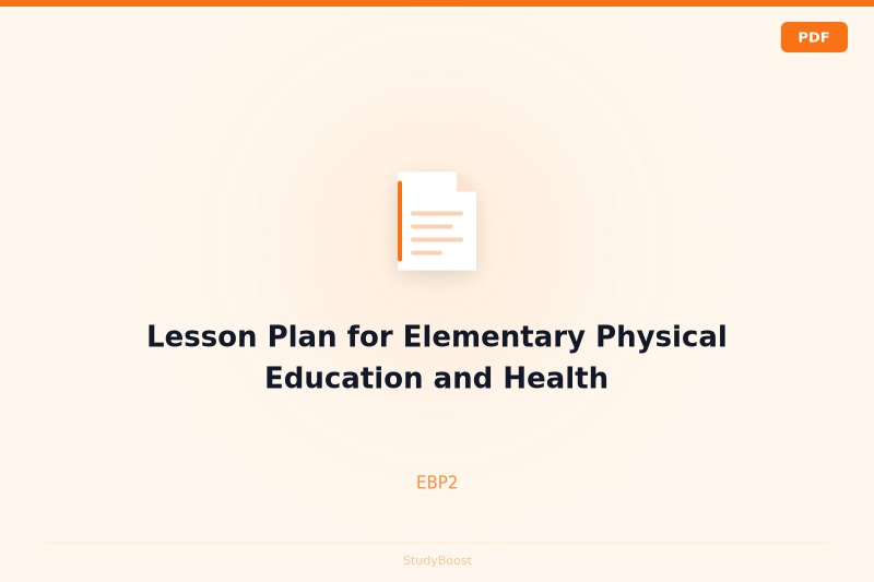 Lesson Plan for Elementary Physical Education and Health