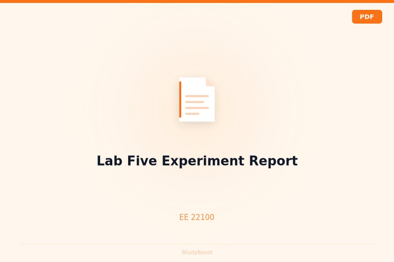 Lab Five Experiment Report