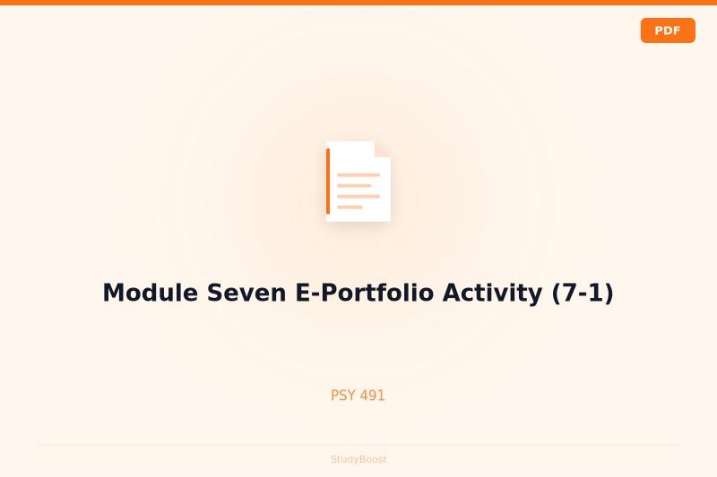 Module Seven E-Portfolio Activity (7-1)
