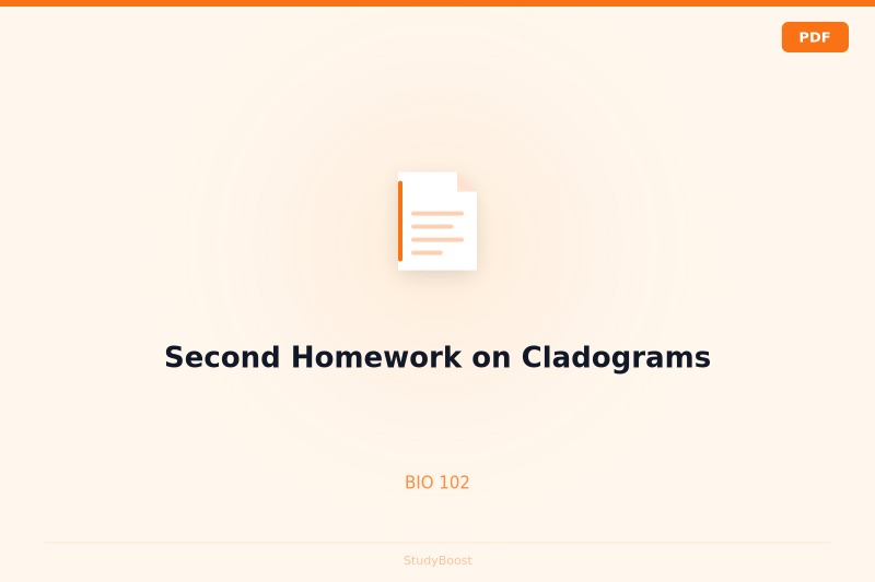 Second Homework on Cladograms