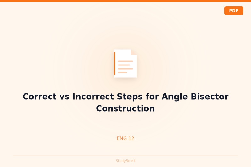 Correct vs Incorrect Steps for Angle Bisector Construction