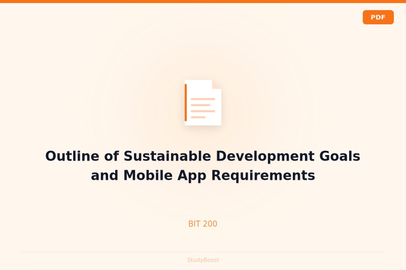 Outline of Sustainable Development Goals and Mobile App Requirements