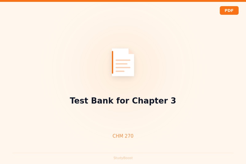 Test Bank for Chapter 3