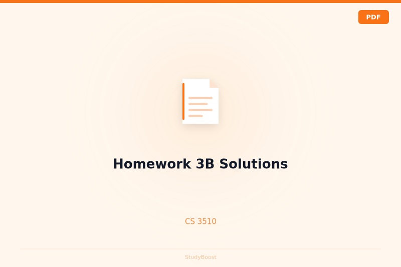 Homework 3B Solutions