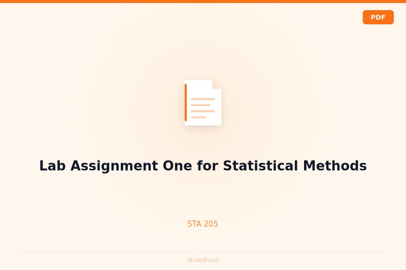 Lab Assignment One for Statistical Methods