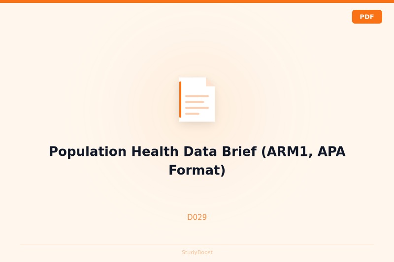 Population Health Data Brief (ARM1, APA Format)